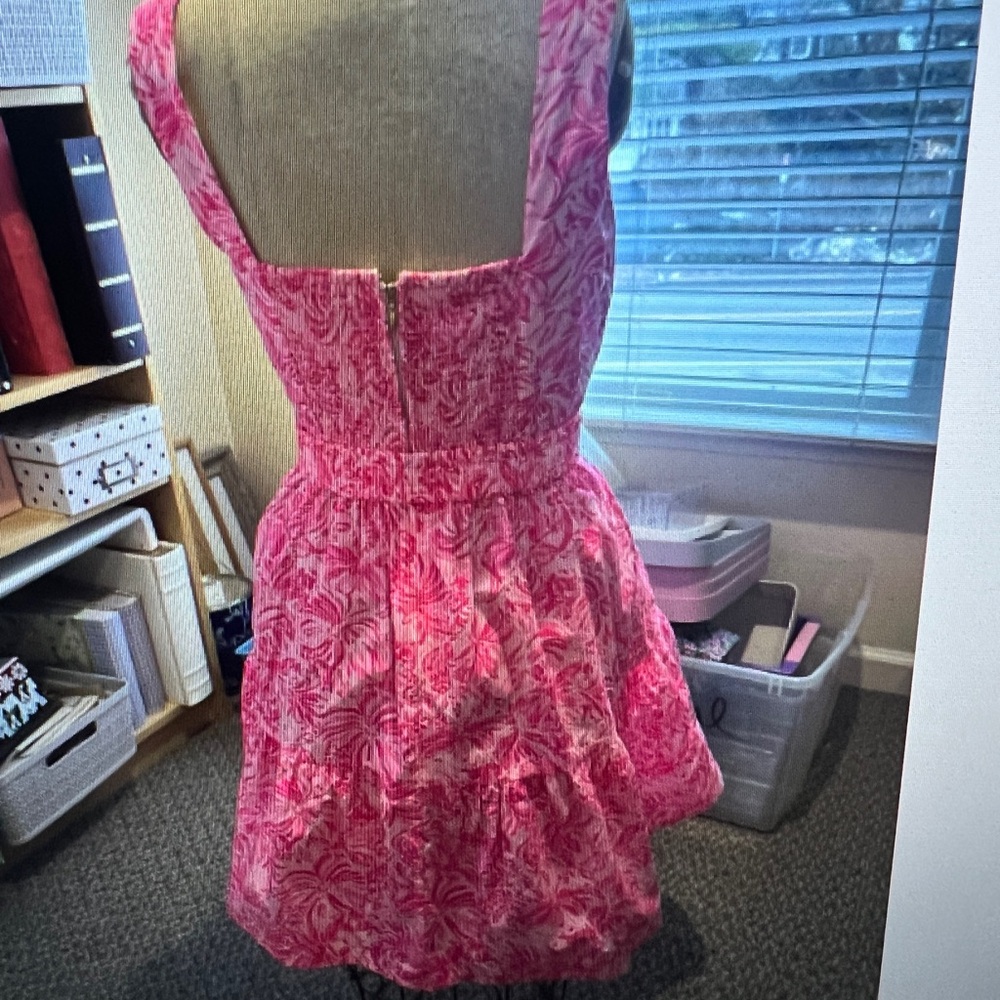 Lilly Pulitzer McKinnon Dress Pink Blossom Foxy Llama 4 - Picture 2 of 3